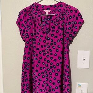 Lilly Pulitzer Pink and Blue Patterned Blouse